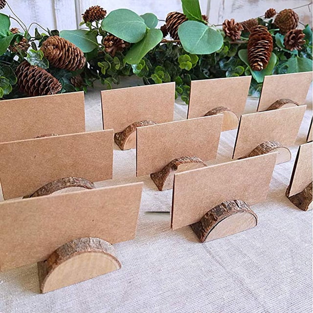 20 Soportes Para Tarjetas De Lugar De Madera Rústica, Soporte Para Tarjetas De Números De Mesa De Boda, Soporte Para Tarjetas, Soporte De Madera Para Decoración De Fiestas, Clip Para Notas, Soporte Pa Muyoka Hogar
