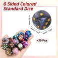 thumbnail image 2 of 20 Pack 6 Sided Standard Dice, 2 Colors Acrylic D6 Mini Polyhedral Pearl Pattern Game Dice Set for Table Games or Math Learning, Gray and White/Gold Point, 2 of 6