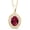Red||White, variant on 14K Yellow Gold Red Created Ruby and White Diamond Pendant Necklace for Women (1.30 Cttw, Oval 8X6MM, with 18 inch Chain)