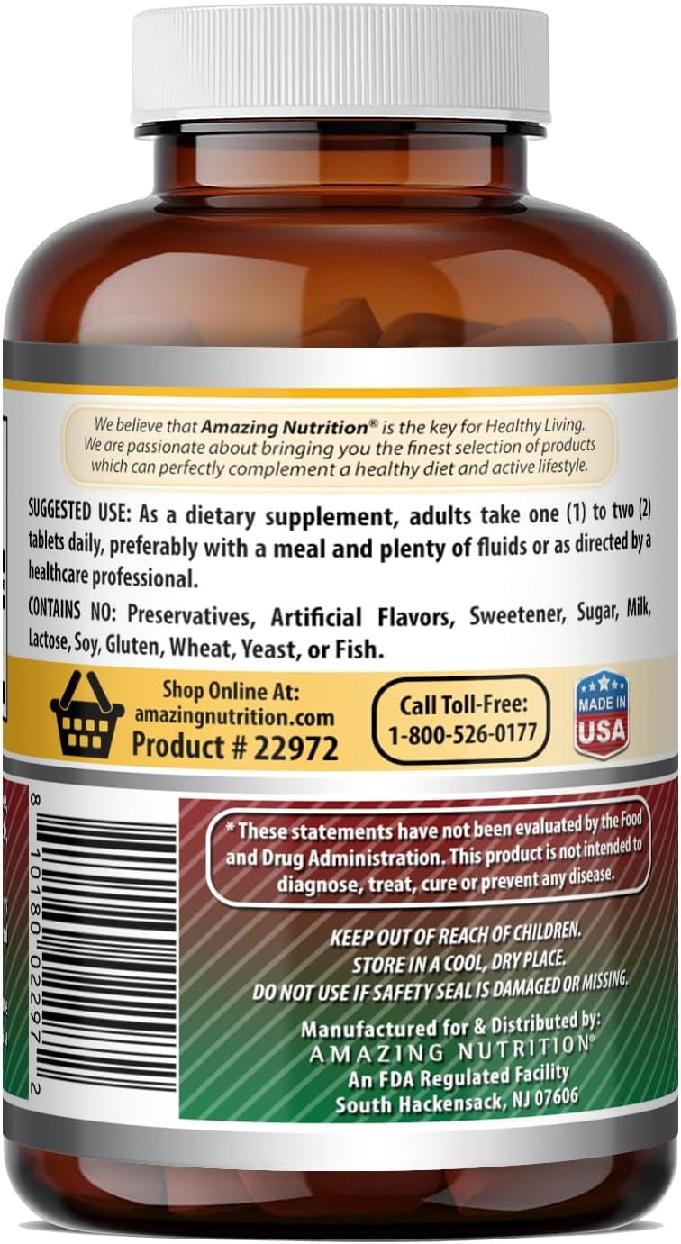 Amazing Formulas Iron as Ferrous Sulfate 130 Mg Per Serving 240 Tablets Supplement | Non-GMO | Gluten Free | Pack of 2