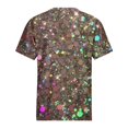thumbnail image 5 of Fvwitlyh Basic Tops Femmes Femmes Tendance Col Rond T-Shirt à Manches Courtes Imprimé Numérique Casual Tee Violet, XXL, 5 of 5