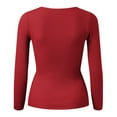 thumbnail image 5 of DHFJKG Womens V Neck Front Knotted Ribbed Sweater Slim Fit Solid Color Long Sleeve Bottoming Shirt Casual Comfort Jumper Tops, 5 of 6
