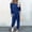 Blue, variant on lounge sets for women Suits 2Pc Women Color Suit Long Sleeve Leisure Pocket Home Sweatpants Sets 2 piece sets for women pajama sets for women 2 piece Blue Polyester M