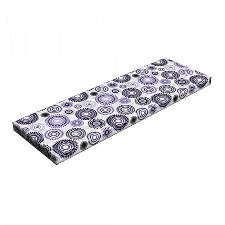 

Purple and Black Bench Pad Scattered Round Big and Small with Mandala Inspired Design HR Foam Cushion with Decorative Fabric Cover 45 x 15 x 2 Violet Black White by Ambesonne