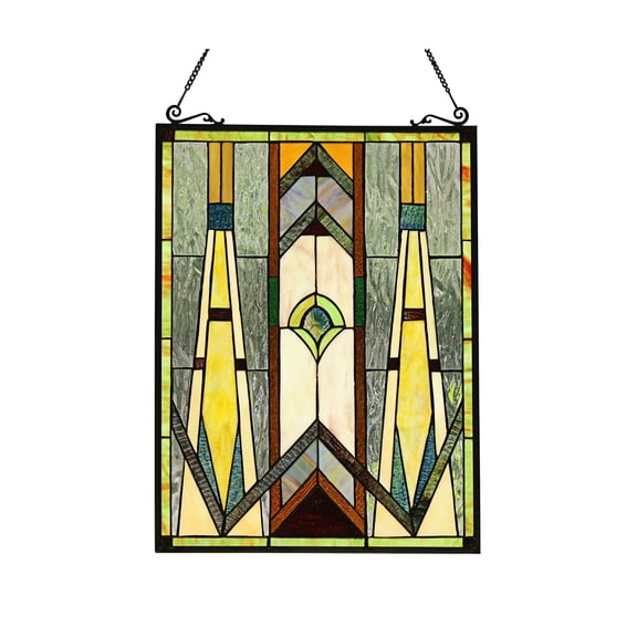 RADIANCE Goods Mission Tiffany-Glass Window Panel 24" Tall