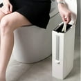 thumbnail image 2 of Bote de basura COMODID Slim de 5 litros con tapa desplegable y portaescobillas, 2 of 6