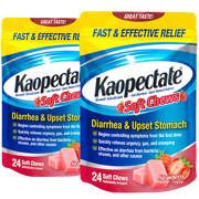 Kaopectate Soft Chews,Bismuth Subsalicylate,24 Count (Pack of 2),Anti-DiarrhealandMedication,Upset StomachReliever,ForDiarrhea