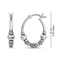 thumbnail image 5 of LeCalla 925 Sterling Silver Light-Weight Click-Top Oxidized Tribal Bali Hoop Earrings for Women and Teen 20MM, 5 of 8