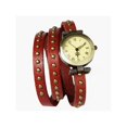 thumbnail image 1 of Fresh Fab Finds FFF-OrangeRed-GPCT426 Ceinture en Cuir à Rivets à la Mode Montre Rétro Chaîne de Main, Orange & Rouge, 1 of 1