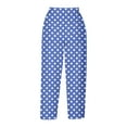 thumbnail image 3 of Tsesme Women’s&nbsp;polka Dot Capris, Summer Straight Elastic Waist Casual Trousers, Fashion Loose Pants with Pockets, 3 of 5