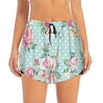 thumbnail image 4 of Lsque Vintage Floral Printed Women's Running Shorts with Liner Pockets,Elastic Quick Dry Workout Athletic Gym Yoga Shorts,Womens High Waist Shorts-Large, 4 of 9
