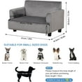 thumbnail image 2 of Dog Sofas and Chairs for Small Size Pet/Sturdy Wooden Frame Pet Sofa/Smooth Velvet Dog Sleeping Bed/Classical Design Upholstered Pet Bed/Cat Sofa for Small Animal Rest Using (Grey), 2 of 18