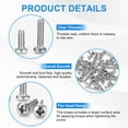 thumbnail image 2 of Uxcell 50-Pack 2-56x7/8 Tornillos de Máquina de Cabeza Pan de Acero Inoxidable 304, Tornillos Completamente Rosca para Muebles Plateados, 2 of 7