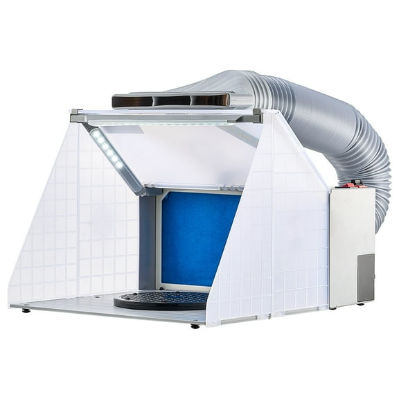 VEVOR Airbrush Spray Booth, Portable Hobby Airbrush Paint Spray Booth Kit with LED Lights, Exhaust Fan and Exhaust Extension Hose, Airbrush Paint Booth for Painting Models, Arts, Crafts, Cakes