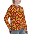thumbnail image 6 of Fotbe Sunflowers On Red Pattern Womens Long Sleeve Hoodie, Pullover Hooded Sweatshirt, Kangaroo Pocket Hoodie with Eye-catching Drawstrings-XX-Large, 6 of 7