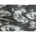 thumbnail image 3 of Ambesonne Poppy Quilted Bedspread Set 3 Pcs, Blossoming Vintage Poppies, Queen, Grey Black White, 3 of 4
