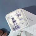 thumbnail image 4 of Autua Lighthouse Ship Map Travel Jewelry Case Organizer for Necklace, Ring, Earring - Compact Size, Multiple Storage Spaces, Zipper Closure - Ideal Gift for Women White, 4 of 5