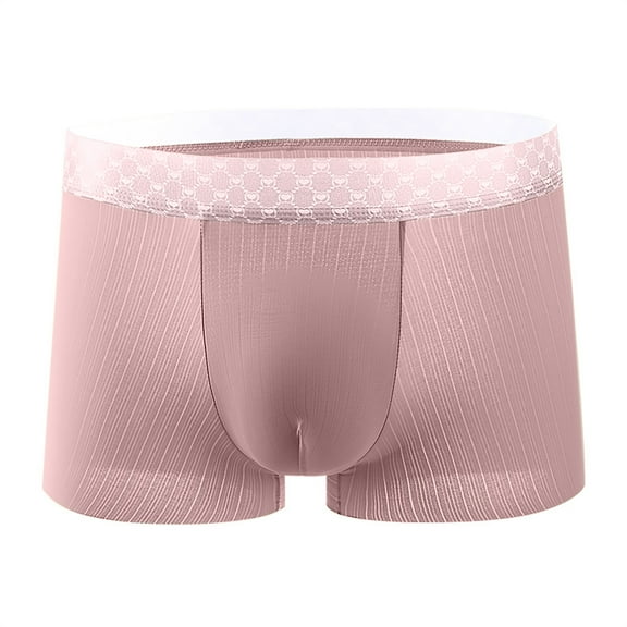 EchfiProm Underwear for Men Boxer Briefs Moisture-Wicking Breathable Ice Silk Pink Cooling XL Underpants