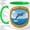 Green, variant on Dolphin Porthole Accent Mug, 11oz Ceramic Coffee Cup for Ocean Lovers