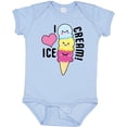 thumbnail image 3 of Inktastic I Love Ice Cream with Cute Ice Cream Cone Boys or Girls Baby Bodysuit, 3 of 5