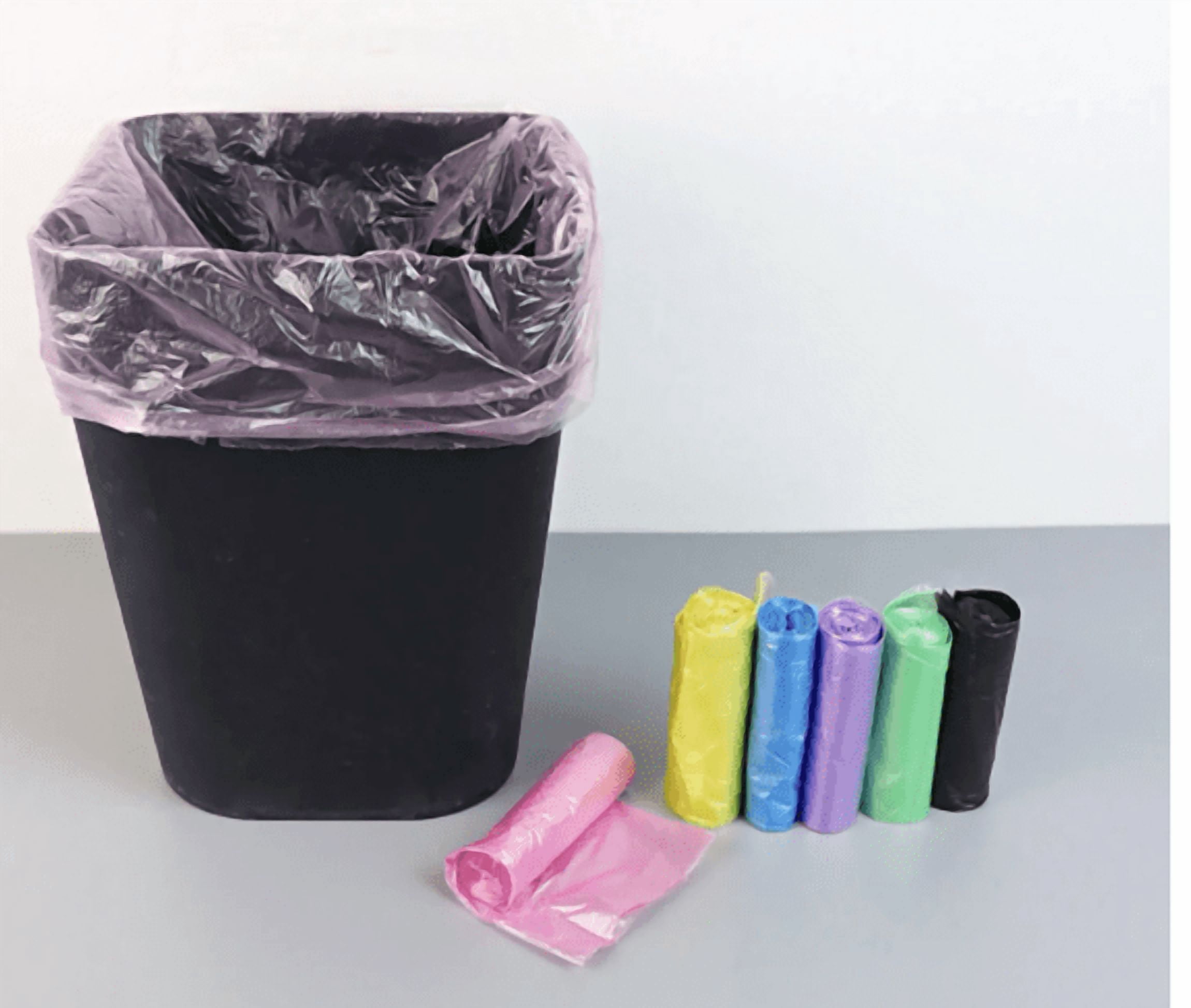 Black Trash Bags Strong 5 Rolls Set Garbage Bin Liners Small Plastic Kitchen Bathroom Office Home Waste Disposal Bags Heavy Duty Design In Black Color For Everyday Cleaning Needs 60Pcs Bag