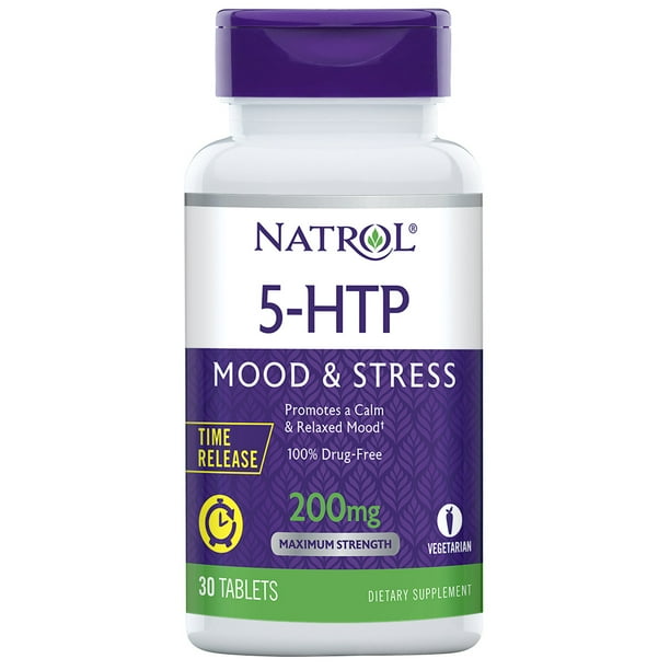 Natrol 5HTP Time Release Tablets, Maximum Strength, 200mg, 30 Count
