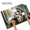 thumbnail image 4 of 1000 PCS Forests Raccoon Coffee Moment - 1000 Pcs Animal Jigsaw Puzzles,Challenging Brain Exercise,Ideal Choice For Family Leisure And Entertainment,Modern Style Animal Wooden Puzzle For Adults, 4 of 6