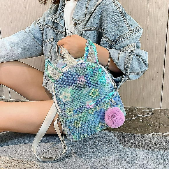 Girls Sequin Backpack Unicorn Backpack Kids School Bag Durable Travel Backpack For Children Gift V1