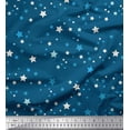thumbnail image 1 of Soimoi Blue polyester Crepe Fabric Stars Star Printed Craft Fabric by the Yard 52 Inch Wide, 1 of 3