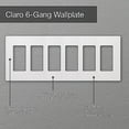 thumbnail image 3 of Claro 6 Gang Decorator/Rocker Wallplate, Gloss, White (1-Pack), 3 of 4