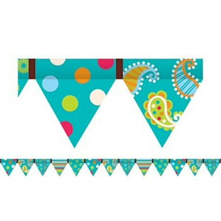 Turquoise Dot - Dots On Turquoise Pennant Border