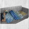 thumbnail image 6 of Art Soft Flannel Fleece Throw Blanket, Tropical Sandy Beach Pure Waves Tranquil Ocean Under Clouds Summer Scenery, Cozy Plush for Indoor and Outdoor Use, 70" x 90", Navy Blue Pale Brown, by Ambesonne, 6 of 6