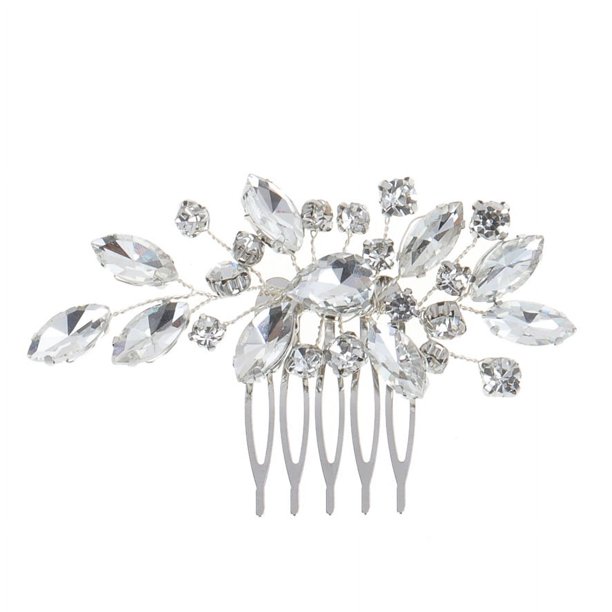 Horquillas para el pelo con perlas para novia, accesorios para el pelo de novia, pieza de pelo plateada para mujeres y niñas (plata)