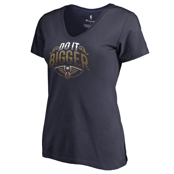 Women's Navy New Orleans Pelicans Hometown Collection Do It Bigger V-Neck T-Shirt