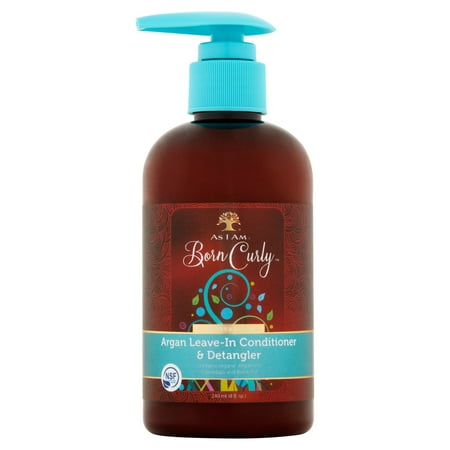 As I Am Born Curly Argan Leave-In Conditioner & Detangler, 8 oz