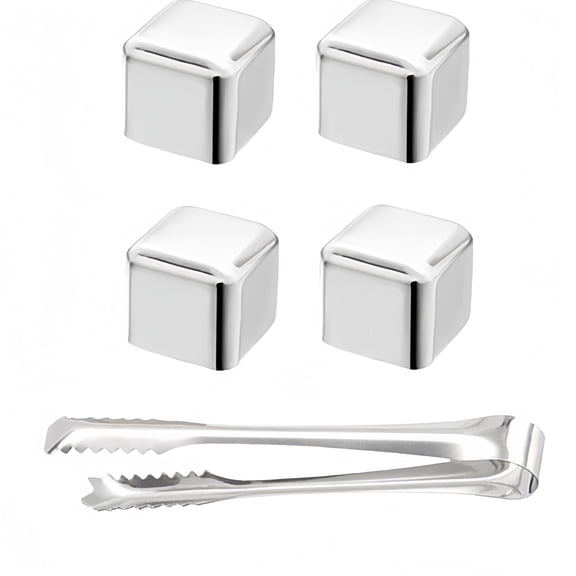 stainless steel whiskey stones with ice tongs gift set for drink lovers