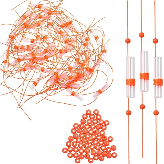 Bobber Stops for Fishing Floats,100Pack Slip Bobber Stop String Knots with Plastic Beads