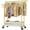 Gold, variant on Clothes Rack Clothing Racks for Hanging Clothes, Rolling Clothes Rack Portable Clothing Rack, Double rod clothing rack with Storage Basket, Garment rack for Bedroom, Laundry Room, White