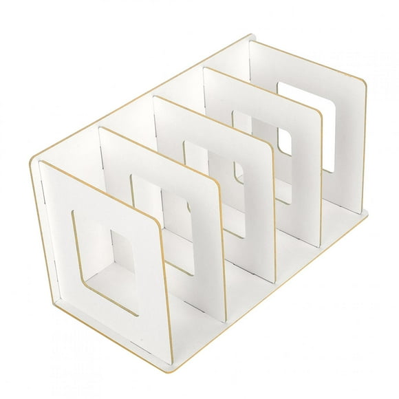 Eastbuy Bibliothèque en Bois de Bureau - Bureau de Bricolage en Bois Organisateur Bibliothèque de Bureau en Rack Porte-Livres Rangement de DVD pour étudiants Adultes Enfants (Blanc Chaud)
