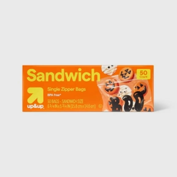 Halloween Sandwich Storage Bags - Boo - 50ct