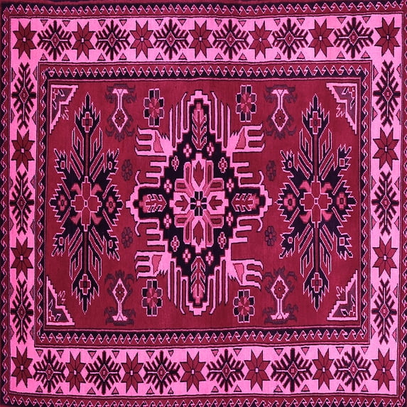 Ahgly Company Indoor Square Persian Pink Traditional Area Rugs, 6' Square