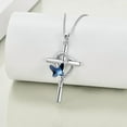 thumbnail image 4 of Grandma/Granddaughter Necklace Gifts for Women 925 Sterling Silver with Blue Butterfly Crystal Cross Necklace for women, 4 of 10