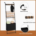 thumbnail image 2 of 4 Tier Blanket Ladder Shelf with Storage Basket Wall-Leaning Blanket Holder Rack, 2 of 7