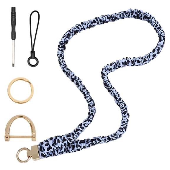 Stretchy Leopard Print Lanyard with Metal Clip, Comfortable Neck Strap for ID Badges and Keys – Style F