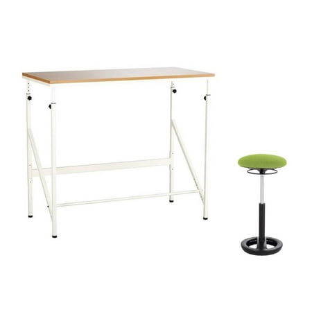 Safco Elevate 48 Standing Desk With Drafting Chair In Cream And