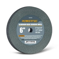 POWERTEC 6 Inch x 3/4 Inch Bench and Pedestal Grinding Wheels, 1/2 Arbor, 80 Grit, Aluminum Oxide Bench Grinder Wheel for Bench Grinder, 15518