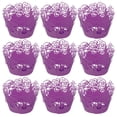 thumbnail image 1 of 60pcs Cupcake Wrappers Cake Wrappers Hollow out Pattern High Temperature Resistance for Cake (Purple), 1 of 8