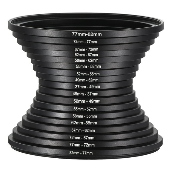 Uxcell 9pcs Metal Step Up Ring, 9pcs Step Down Ring, Camera Lens Filter Adapter Ring Aluminum Filter Adapter Ring