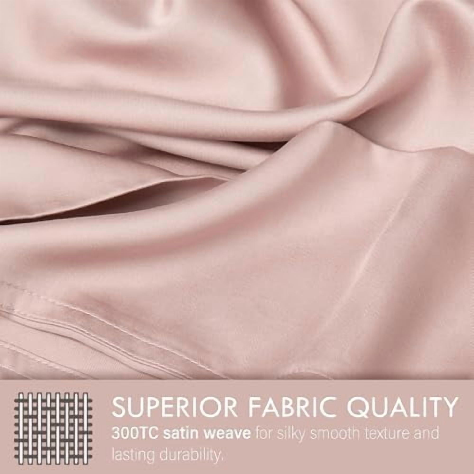 ClevaHome 4-Piece King Bamboo Bed Sheet Set, 100% Organic Cooling Fabric, 16" Deep Pocket, Pink