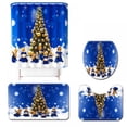 thumbnail image 1 of 4Pcs/set Christmas Shower Curtain Bath Mat Toilet Cover Mat Rug Christmas Home Bathroom Decorations, 1 of 9